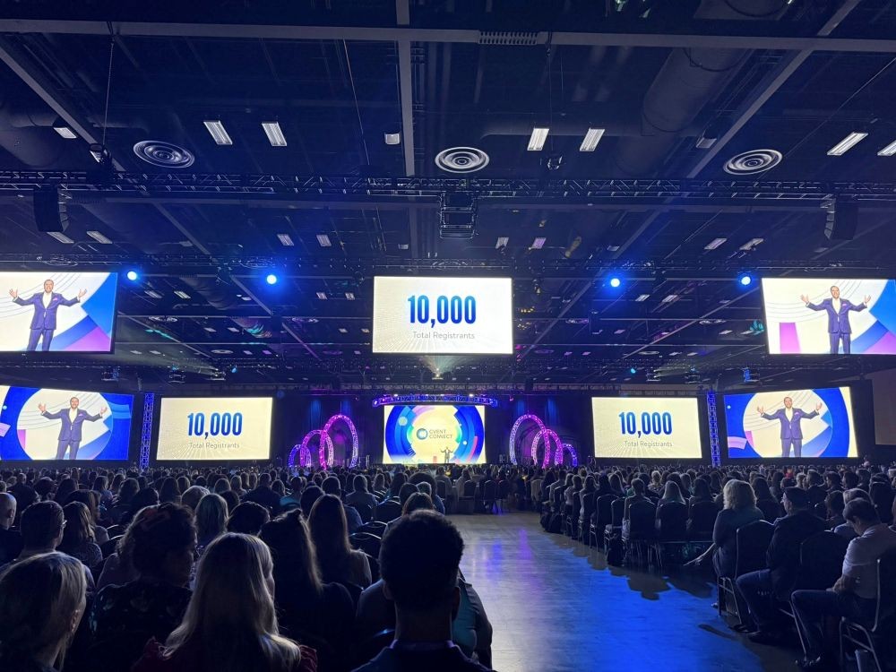 Reggie Aggarwal, CEO of Cvent, addresses the crowd during Cvent CONNECT 2025