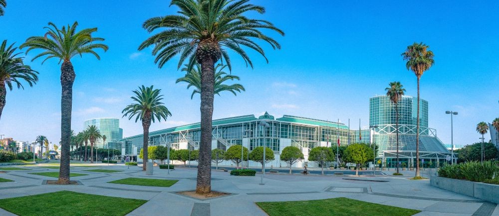 Aerial photo of LACC Gilbert Lindsay Plaza.