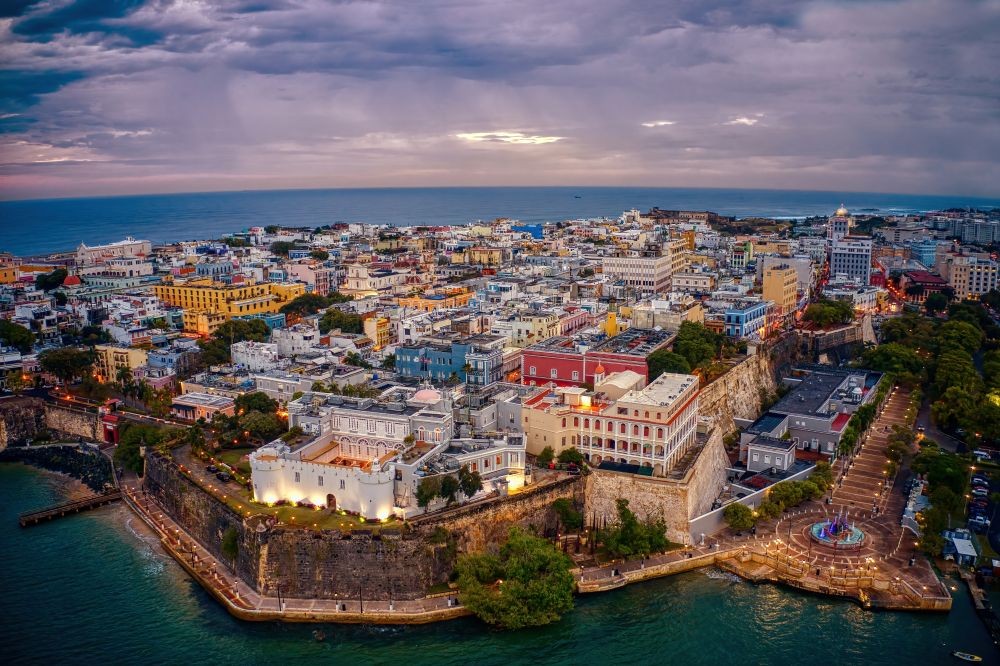 Aerial photo of Old San Juan, Puerto Rico.