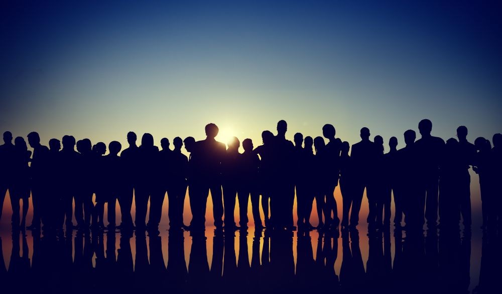 Group of people's silhouettes 