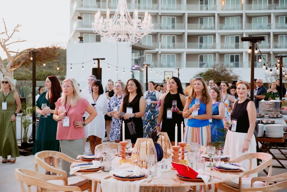 Meetings Today LIVE! Corporate/Incentive attendees at the Welcome Reception on Sunday at Le Blanc Spa Resort Los Cabos' Wind Terrace.