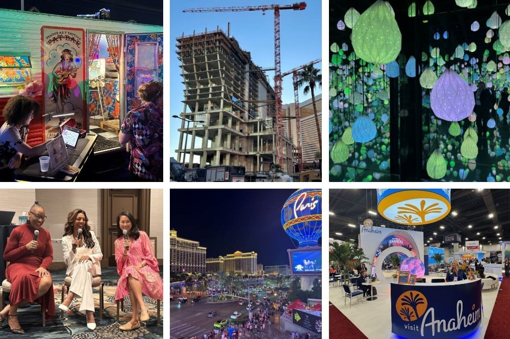 Collage of Meetings Today's photos from IMEX America 2025. 