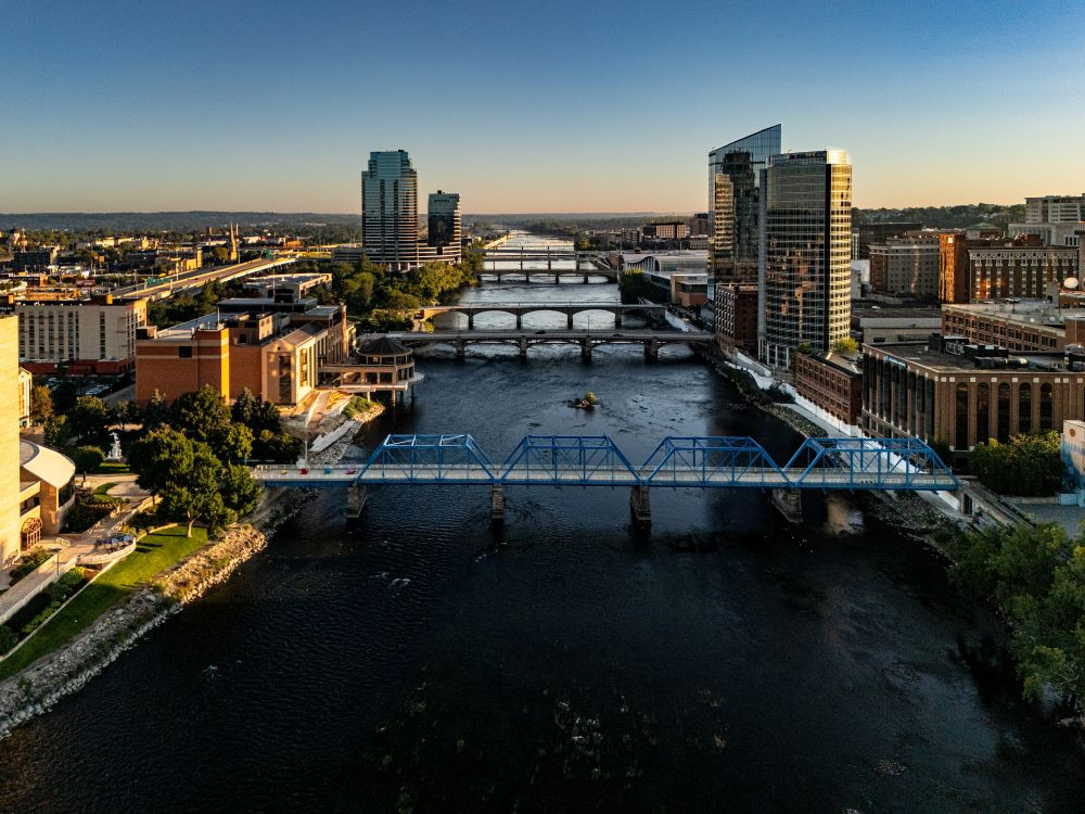 Aerial photo of downtown Grand Rapids, Michigan