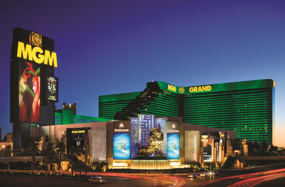 MGM Grand exterior at night