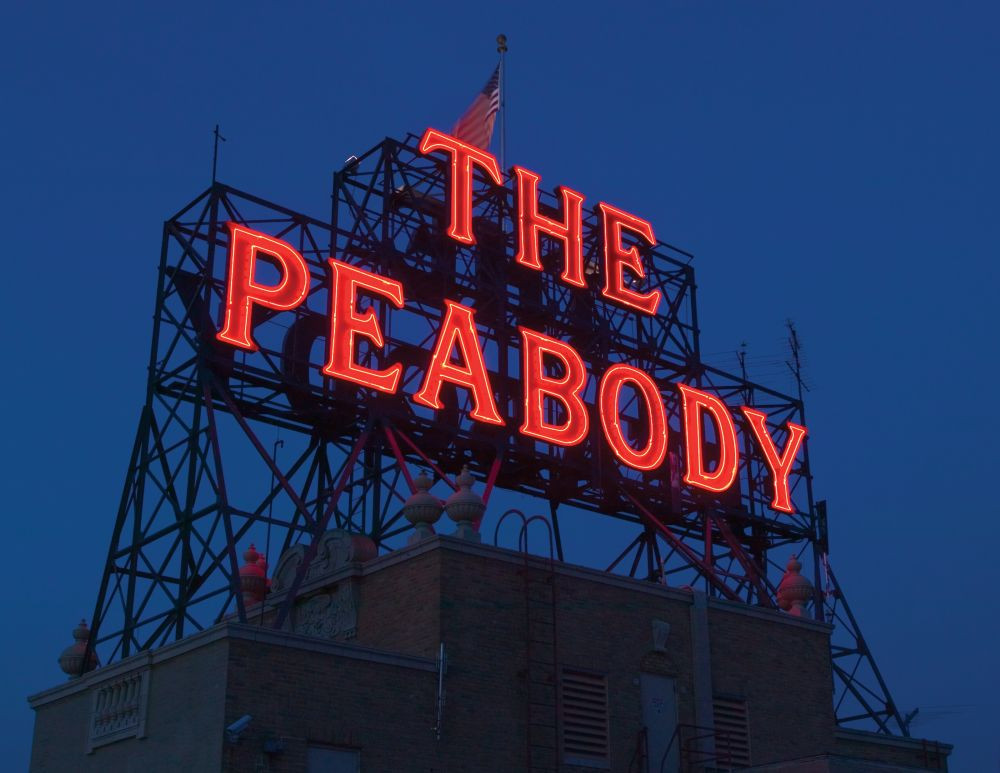 Rooftop sign at The Peabody Memphis. Credit: The Peabody Memphis