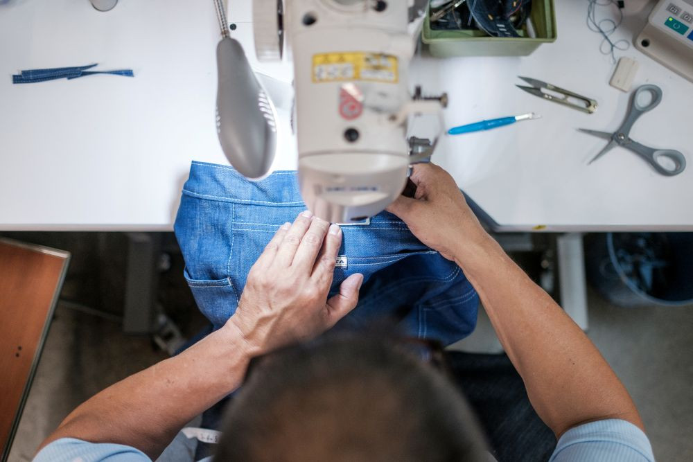 Blue Delta Jeans bartack stitching technique