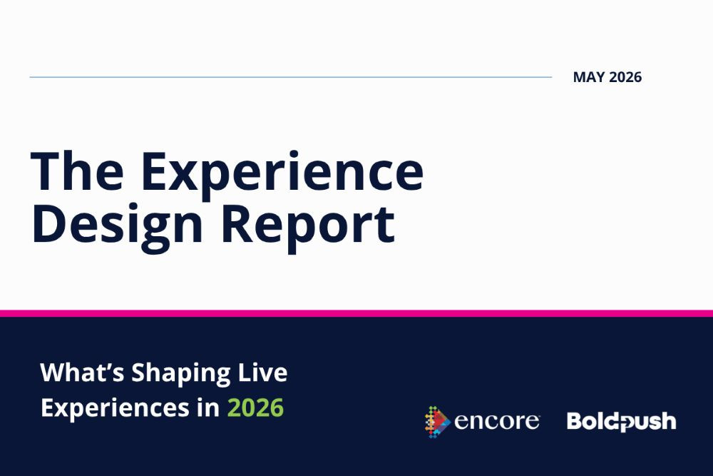 Cover of the “The Experience Design Report: What’s Shaping Live Experiences in 2026” survey..