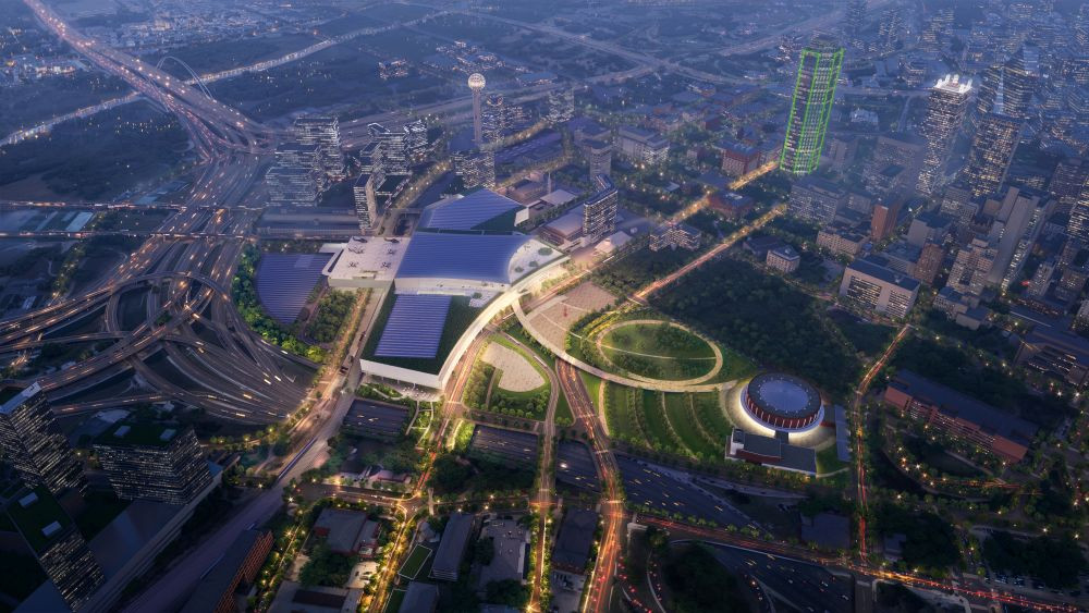 Kay Bailey Hutchinson Convention Center aerial view rendering.