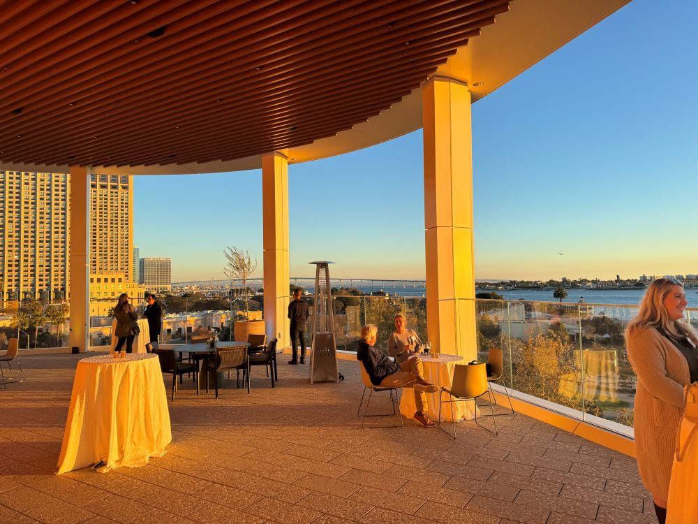 Photo of Eve event venue in San Diego, at sunset.