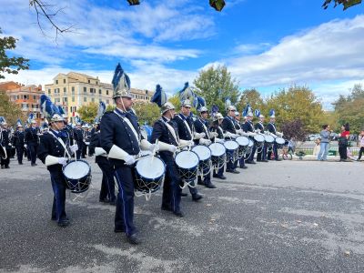 Village bands in Corfu, Greece playing & paying tribute to Saint Spyridon