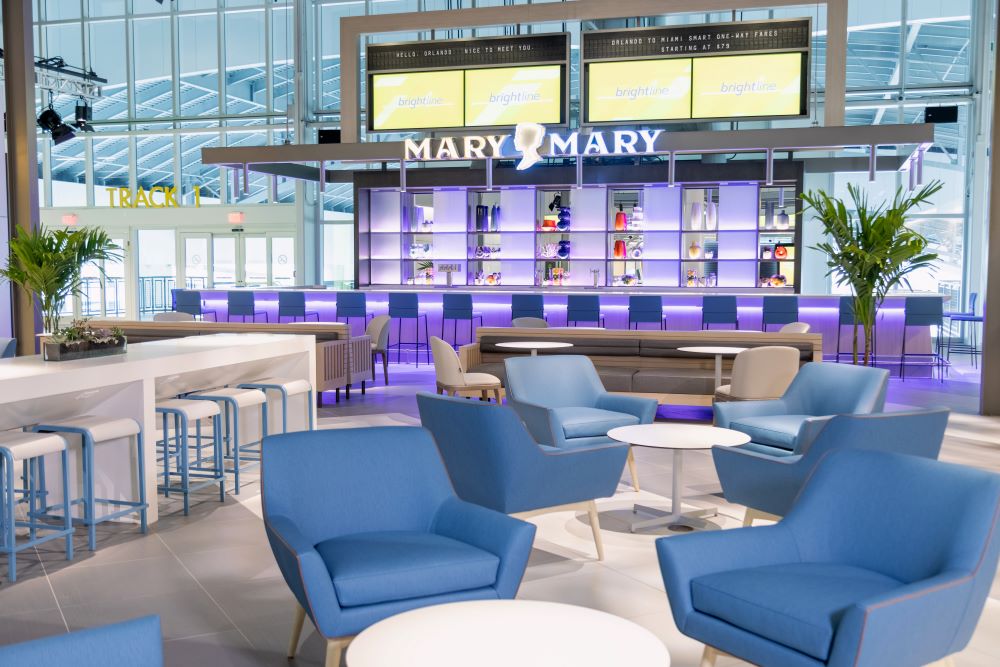 Brightline Orlando station's Mary Mary bar