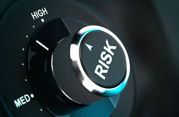 Risk management stock graphic of a music dial.