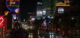 Super Bowl LVIII marquee takeover in Las Vegas
