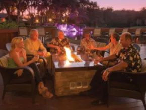 Group bonfire at Sawgrass Marriott Golf Resort + Spa 