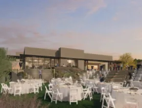 Views Ballroom and Lower Lawn rendering at Sanctuary Camelback Mountain Resort & Spa.