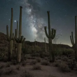Night sky over the desert near Tucson