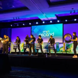 Photo of drums on stage at MRI Software Ascend Conference.