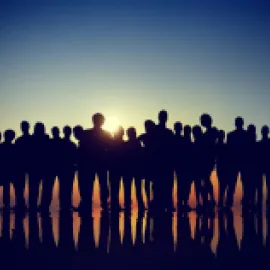 Group of people's silhouettes