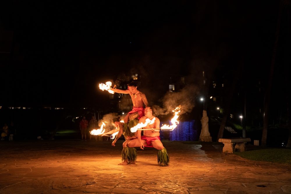 Fire dancers at Hilton Waikoloa Village